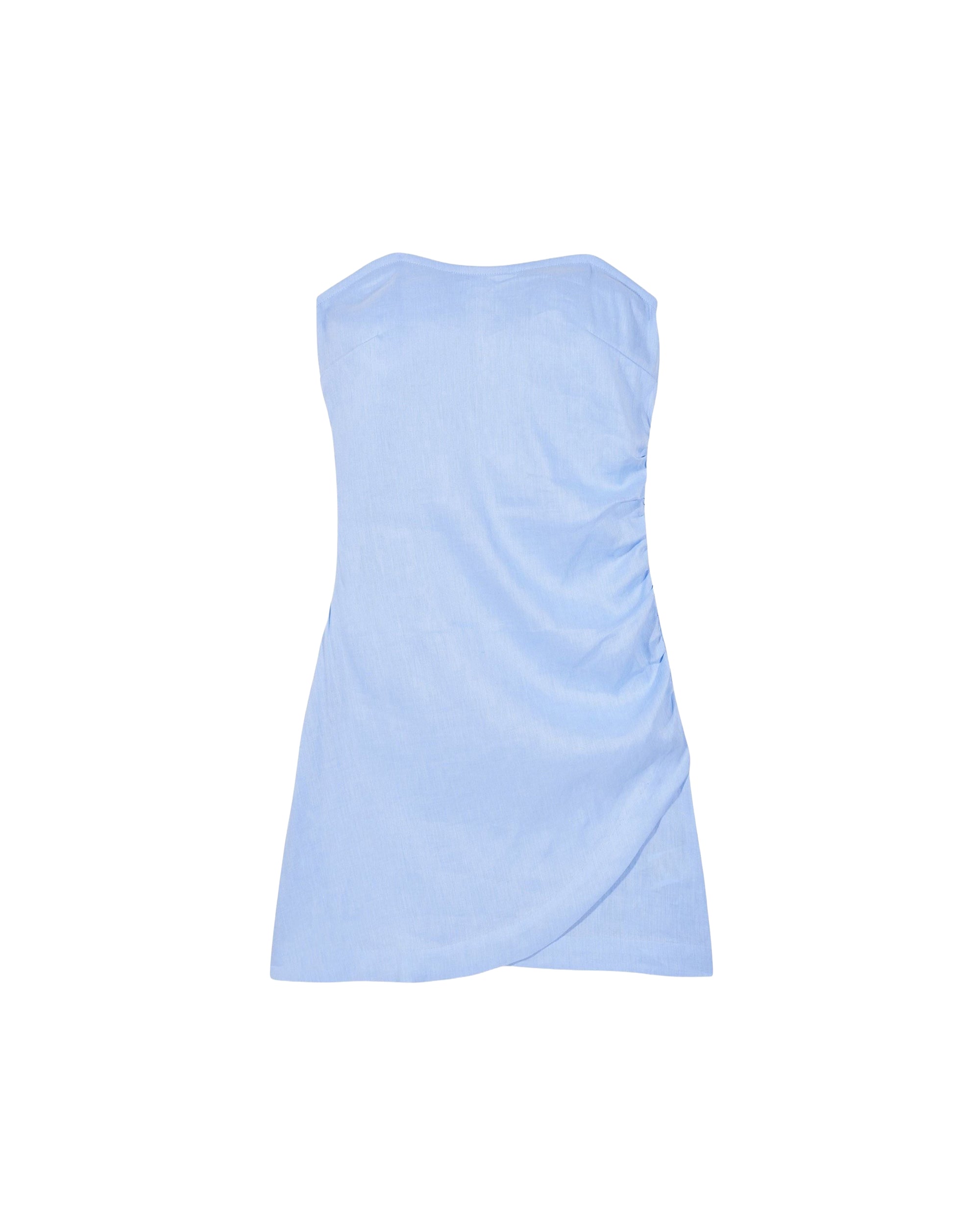 Robe courte bustier Nola en lin - Baby Blue