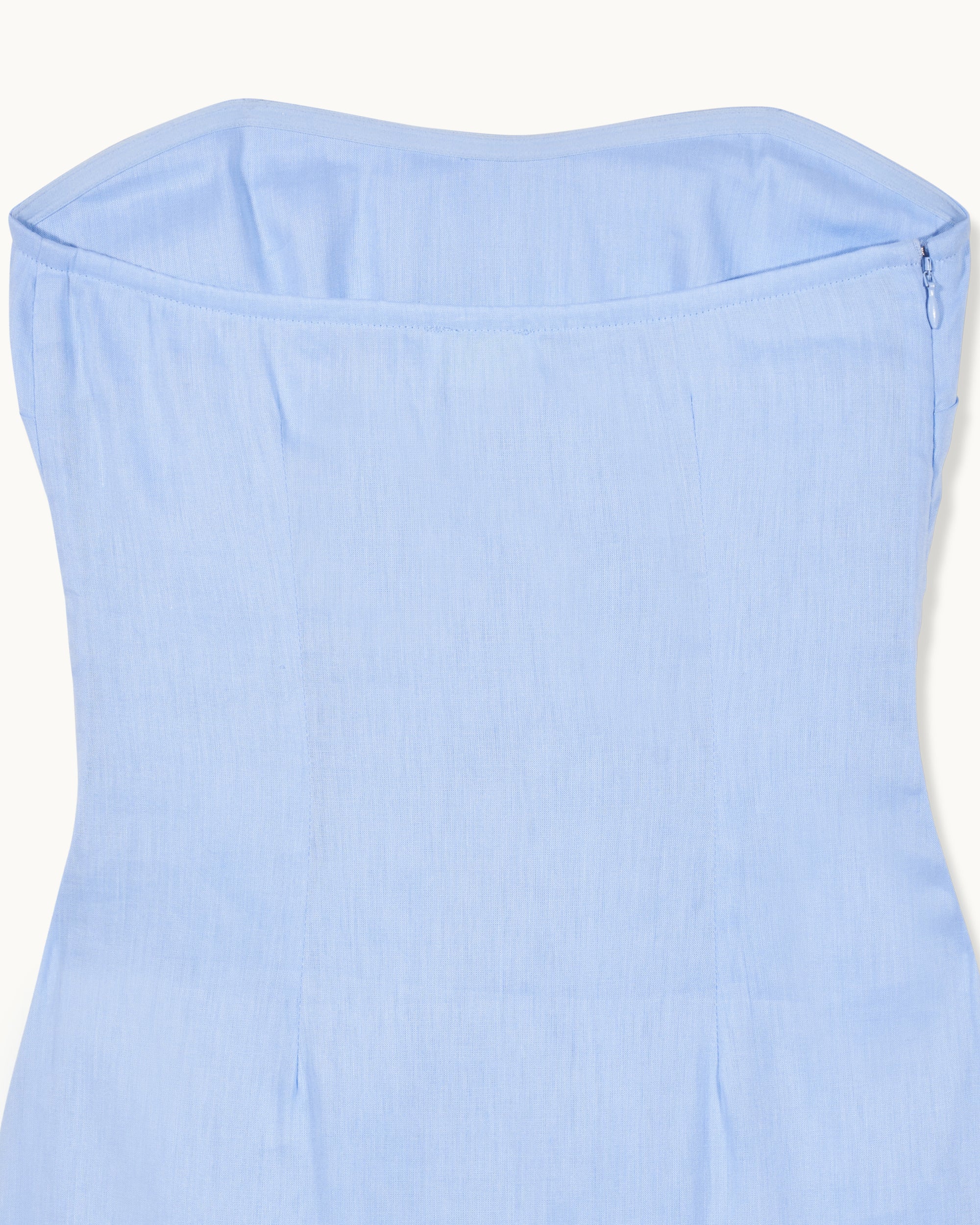 Robe courte bustier Nola en lin - Baby Blue
