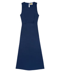 Addi strapless maxi dress in linen - Navy