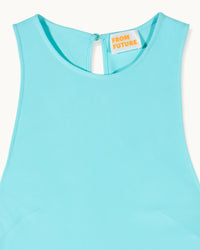 AQUA GREEN / NEW / QTY : 95 / Robe Courte Manches Courtes Emmy - Aqua Green
