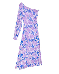 Robe longue asymétrique Angia - Electric Roses Purple