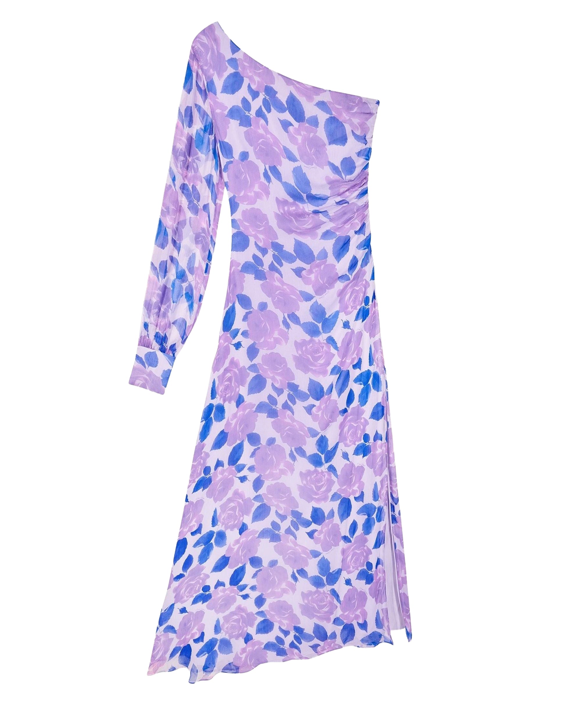 Robe longue asymétrique Angia - Electric Roses Purple