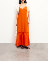 Robe longue à bretelles Tallia - Fantasy Orange