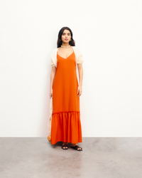 FANTASY ORANGE / NEW / QTY : 78 / Robe Longue Bretelles Tallia - Fantasy Orange