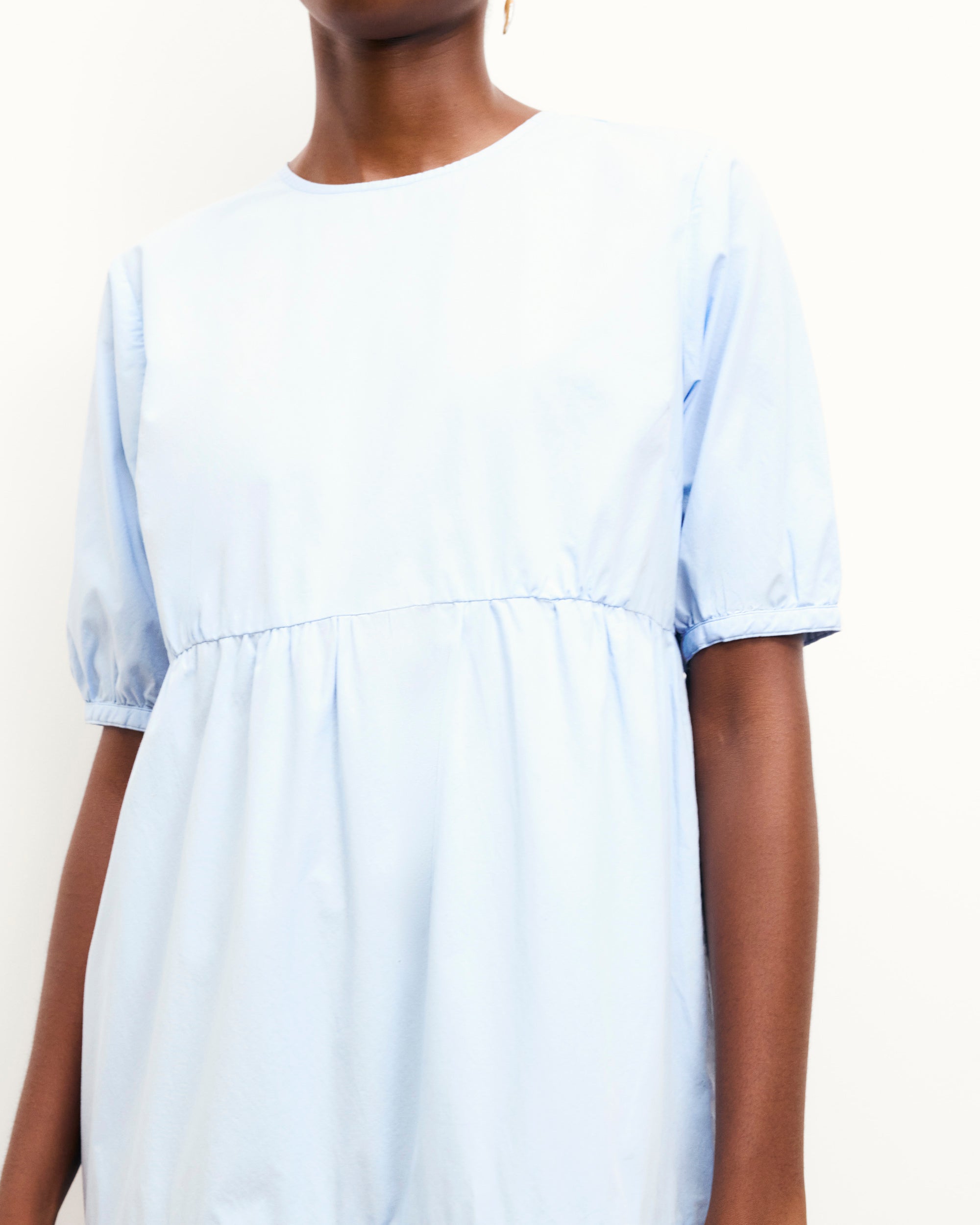 BABY BLUE / NEW / QTY : 117 / Robe Longue Manches Courtes Nella - Baby Blue
