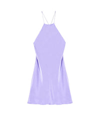 Robe courte à bretelles Serena en soie - Lilas