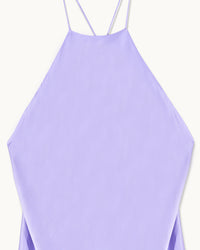 Robe courte à bretelles Serena en soie - Lilas