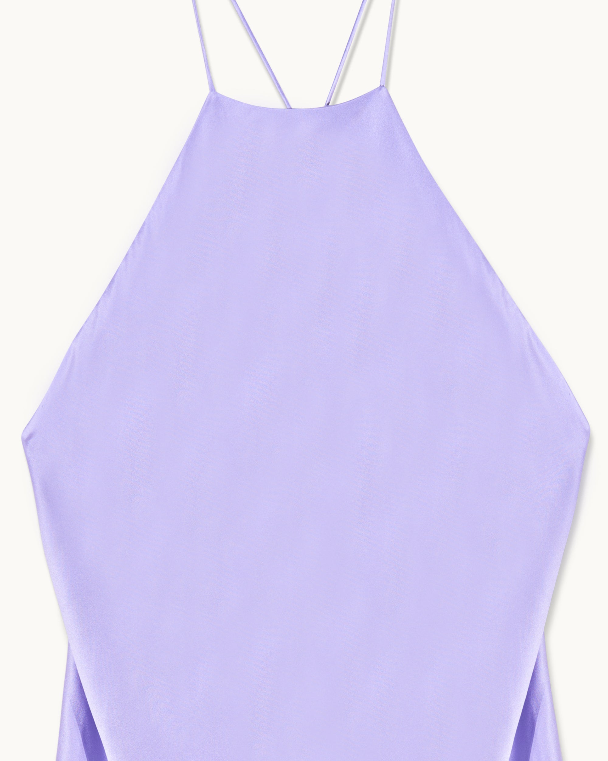 Robe courte à bretelles Serena en soie - Lilas