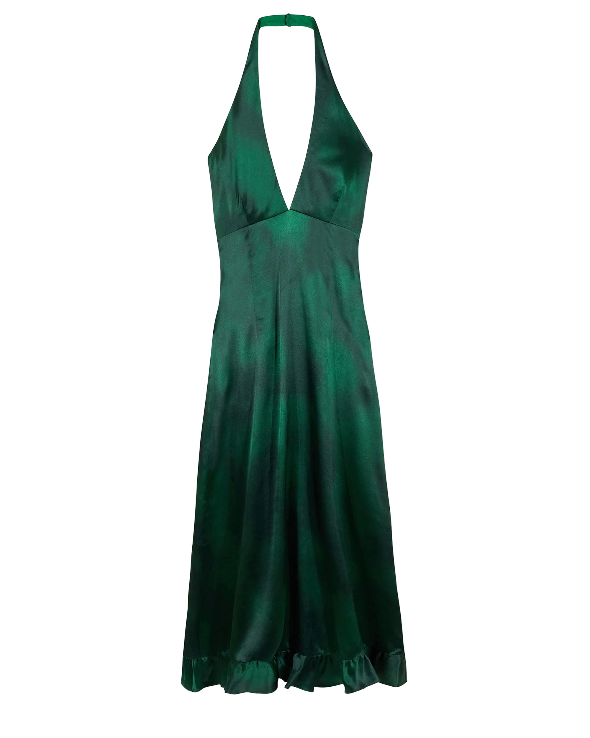 Robe longue dos nu Alma en soie - Blurry Garden