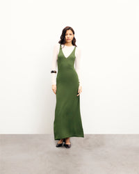 KAKI / NEW / QTY : 32 / Robe Longue Bretelles - Kaki