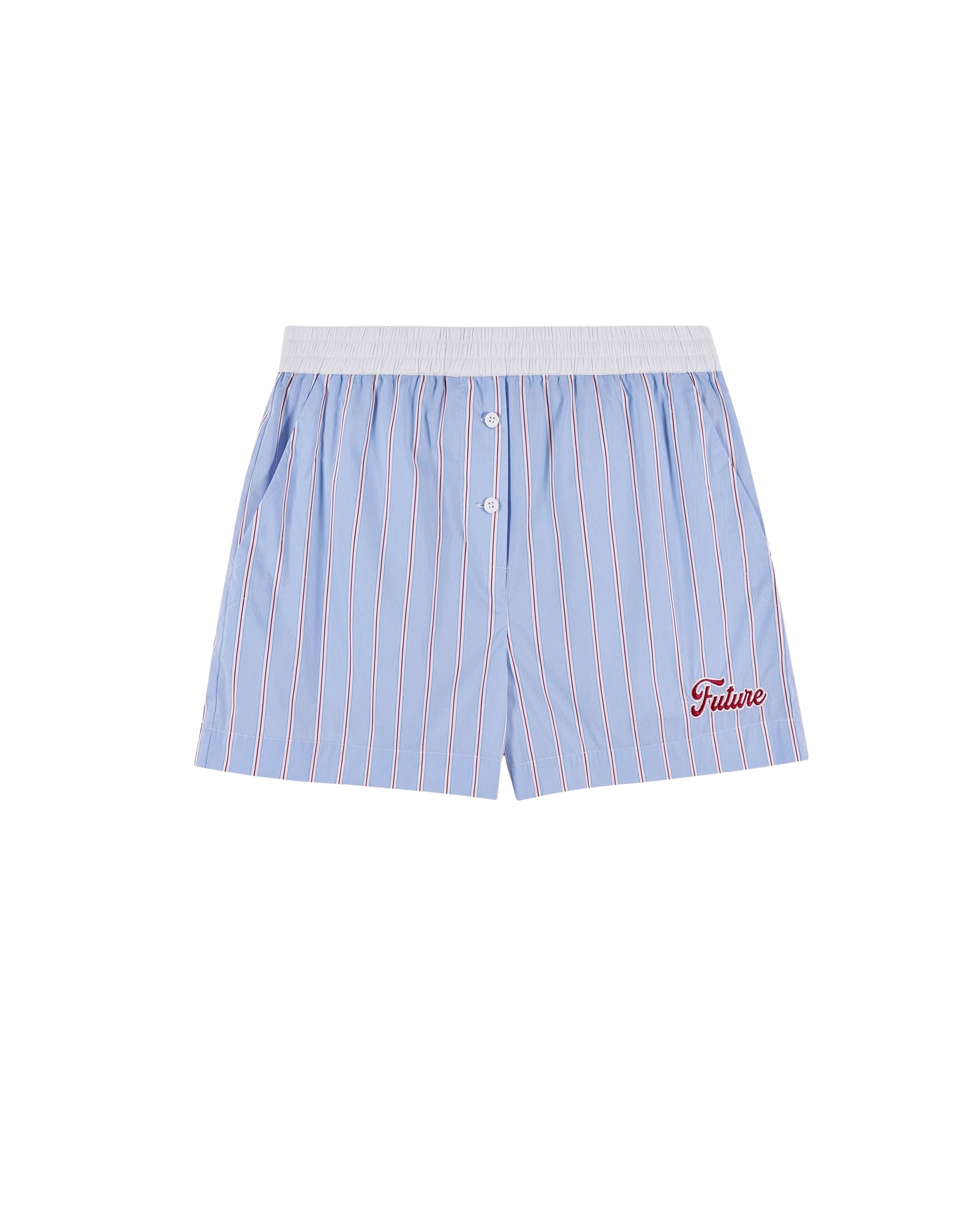 Short court à rayures - Bleu & Rouge