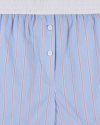 Short court à rayures - Bleu & Rouge