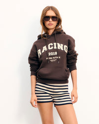 CHOCOLAT / NEW / QTY : 98 / Sweatshirt Hoodie Racing - Chocolat