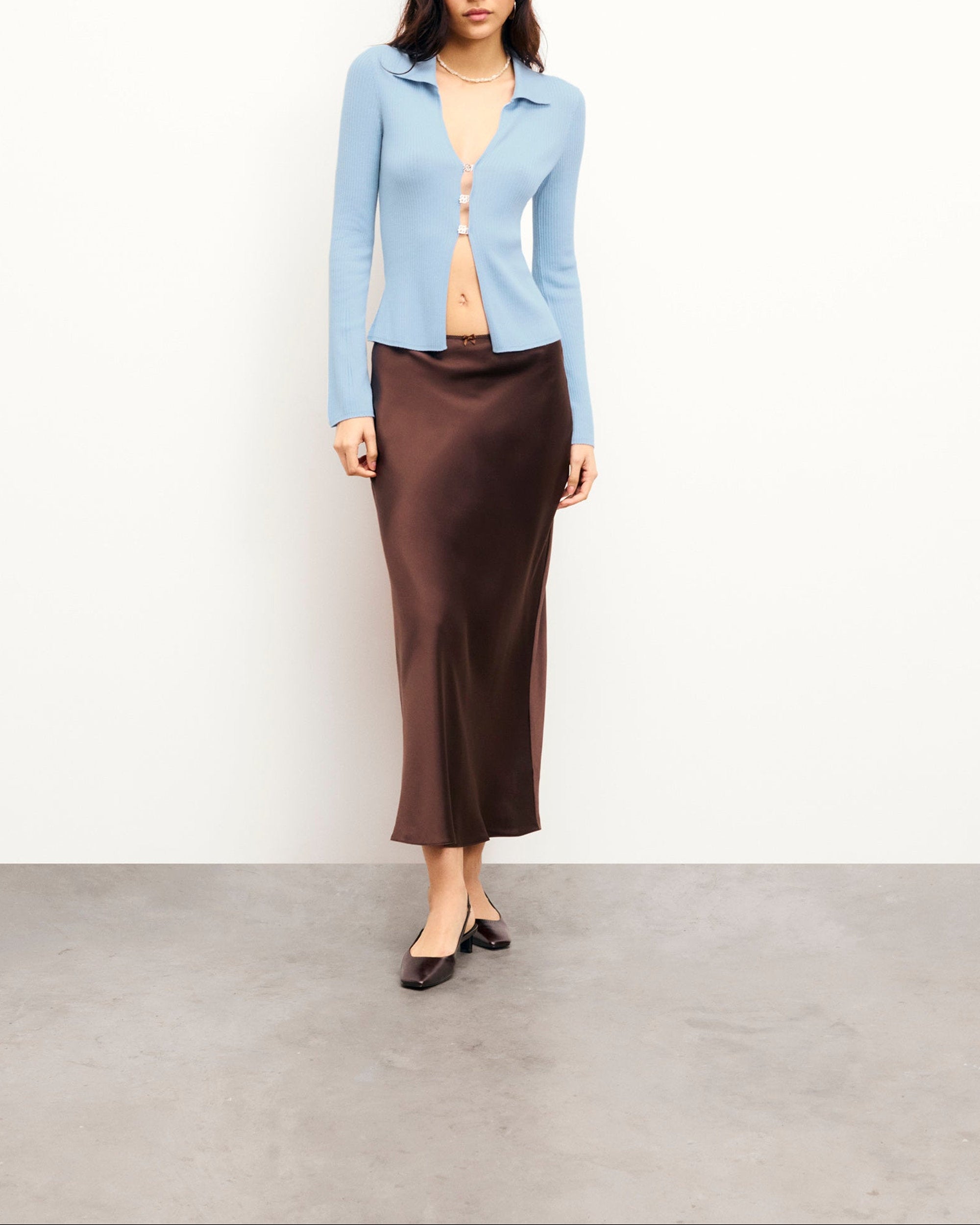 Openwork top in wool - Baby Blue