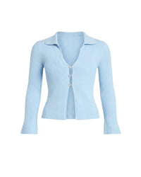 Openwork top in wool - Baby Blue