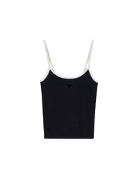 Heart wool strapless top - Black