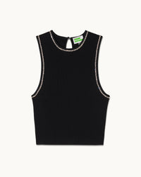 NOIR / NEW / QTY : 40 / Top Débardeur Col Strass - Noir