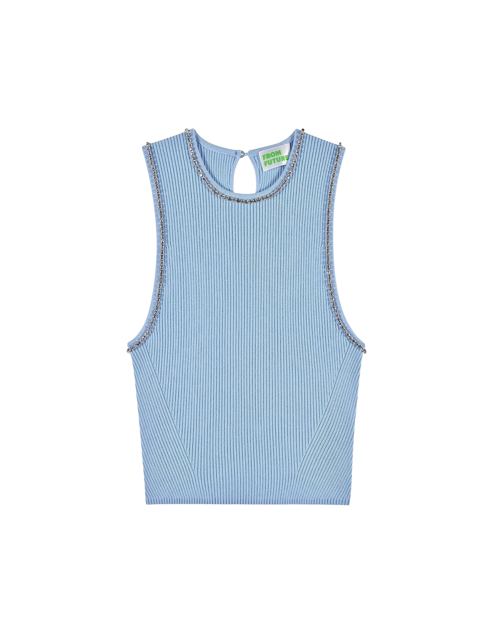 Débardeur à strass en laine - Baby Blue