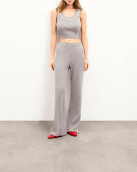 Brassière à bandes en cachemire - Gris Chiné Foncé