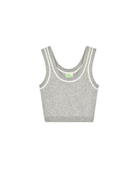 Brassière à bandes en cachemire - Gris Chiné Foncé