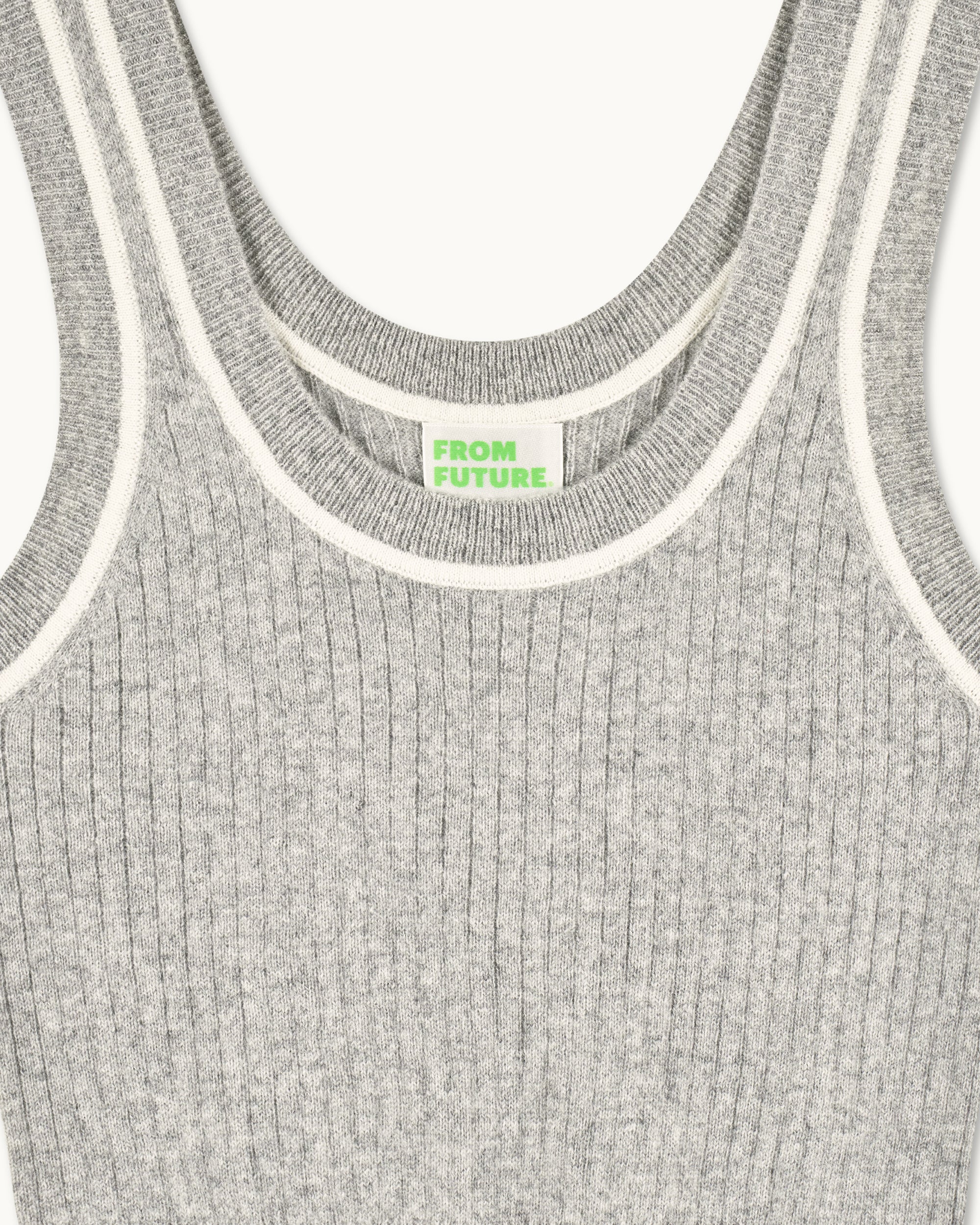Brassière à bandes en cachemire - Gris Chiné Foncé