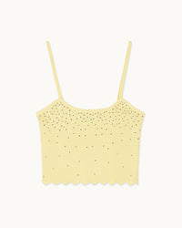 SKY YELLOW / NEW / QTY : 33 / Top Bretelles Strass - Sky Yellow