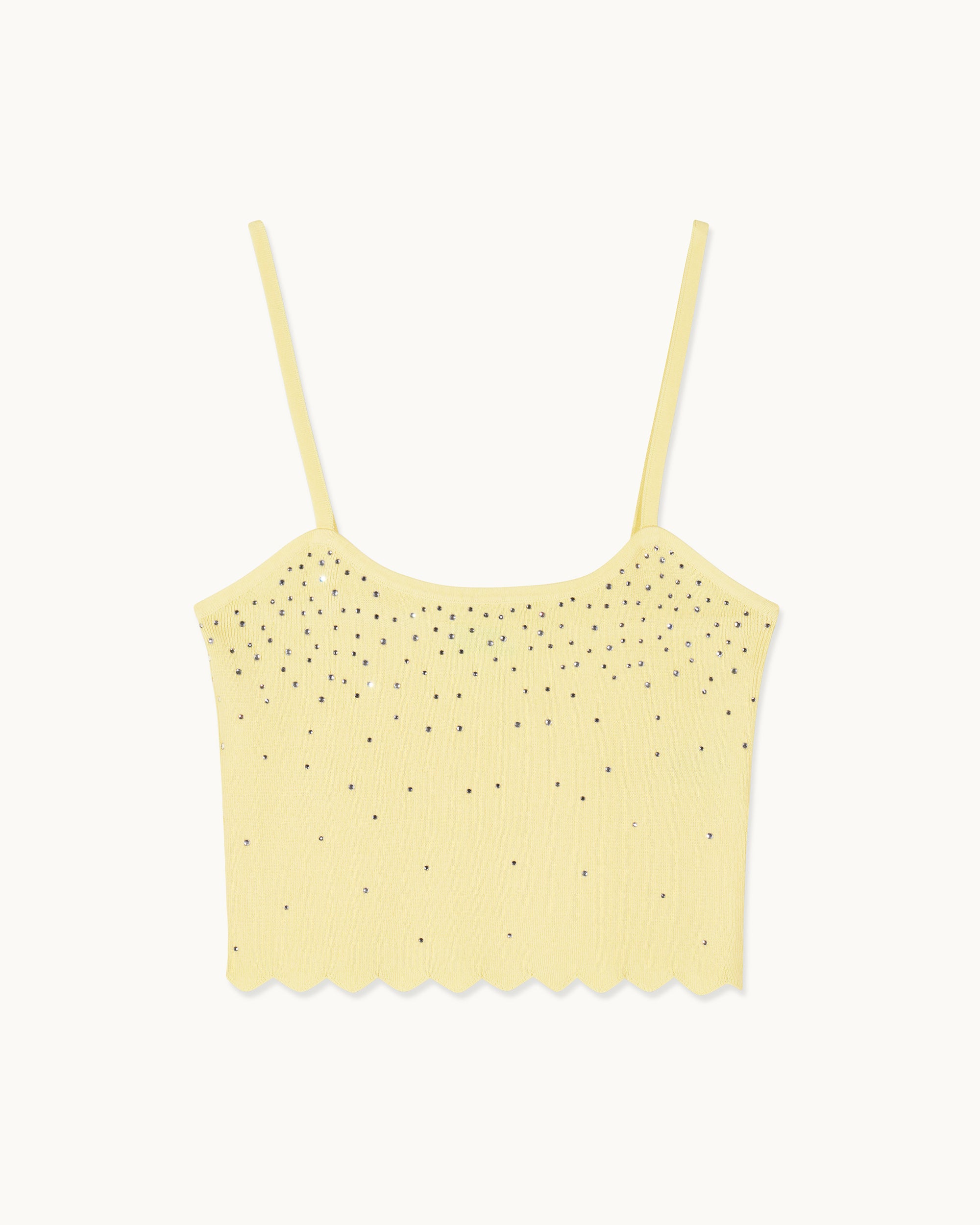 SKY YELLOW / NEW / QTY : 33 / Top Bretelles Strass - Sky Yellow