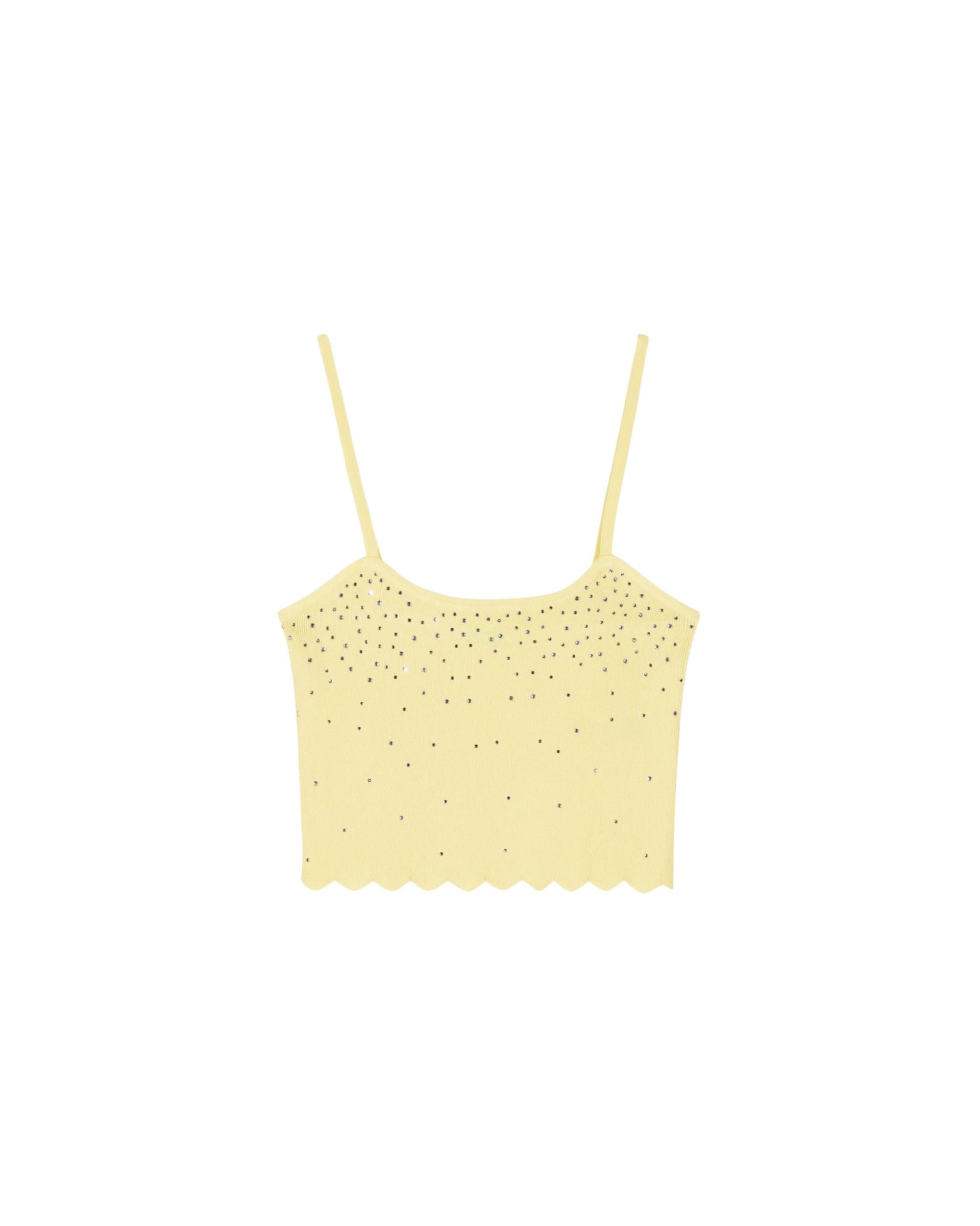 Top à bretelles strass - Sky Yellow