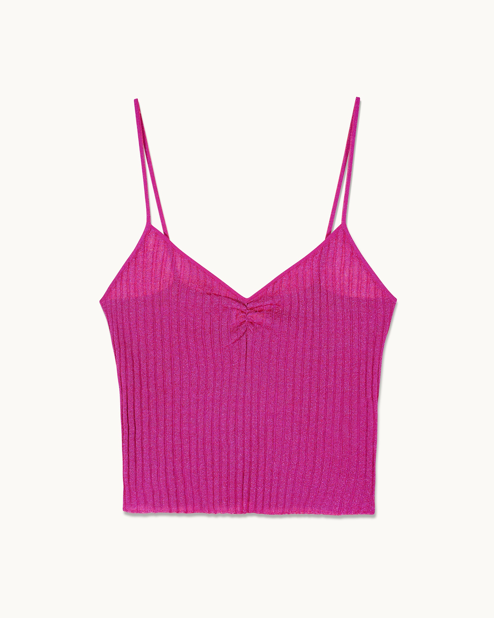 SHINY PINK / NEW / QTY : 23 / Top Bretelles Lurex - Shiny Pink