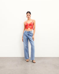 Y. ONLY PORTE / RUBY BLOOM / NEW / QTY : 32 / Top Bretelles Levana - Ruby Bloom