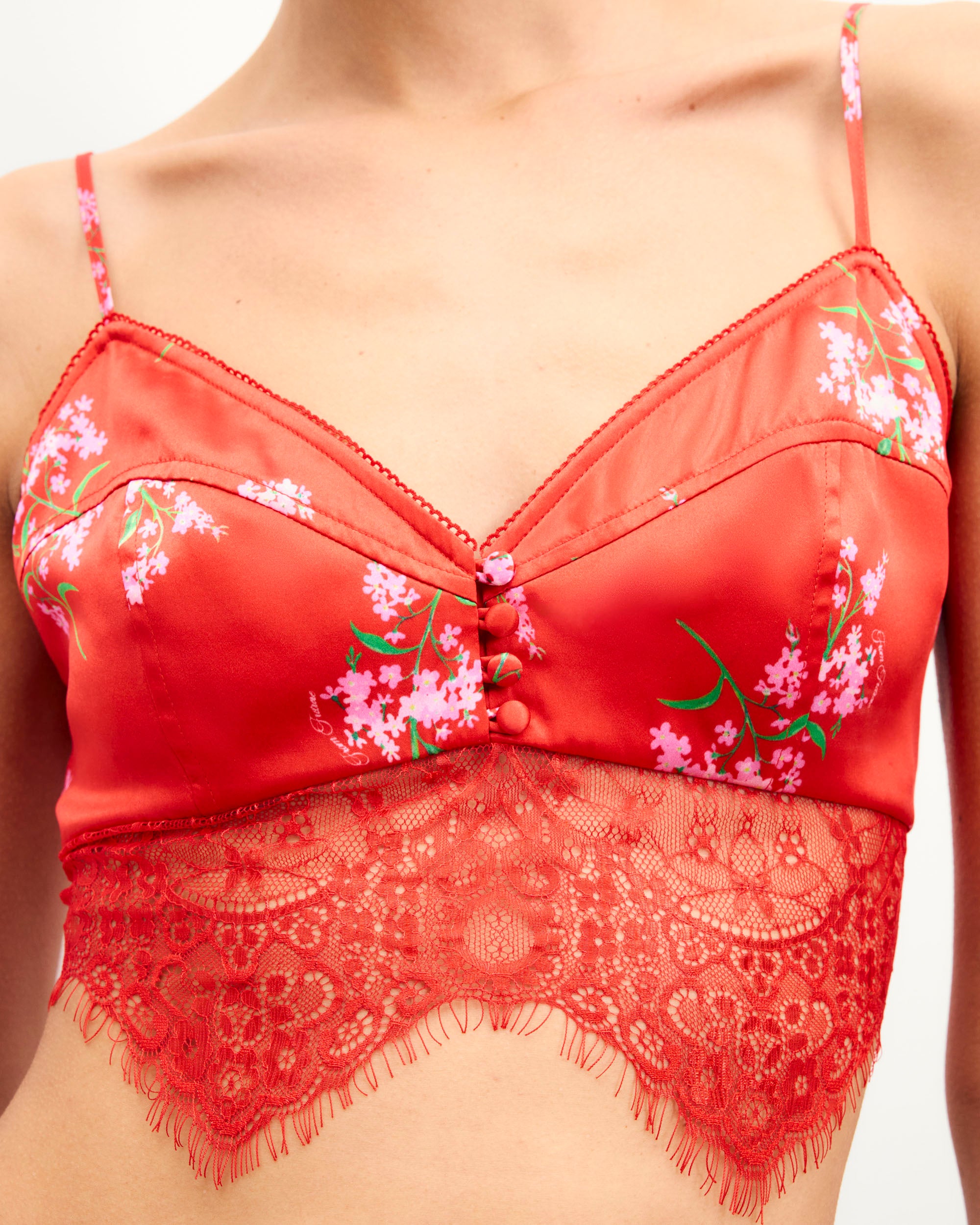Y. ONLY PORTE / RUBY BLOOM / NEW / QTY : 32 / Top Bretelles Levana - Ruby Bloom