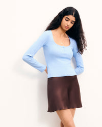 BABY BLUE / NEW / QTY : 129 / Top Manches Longues - Baby Blue