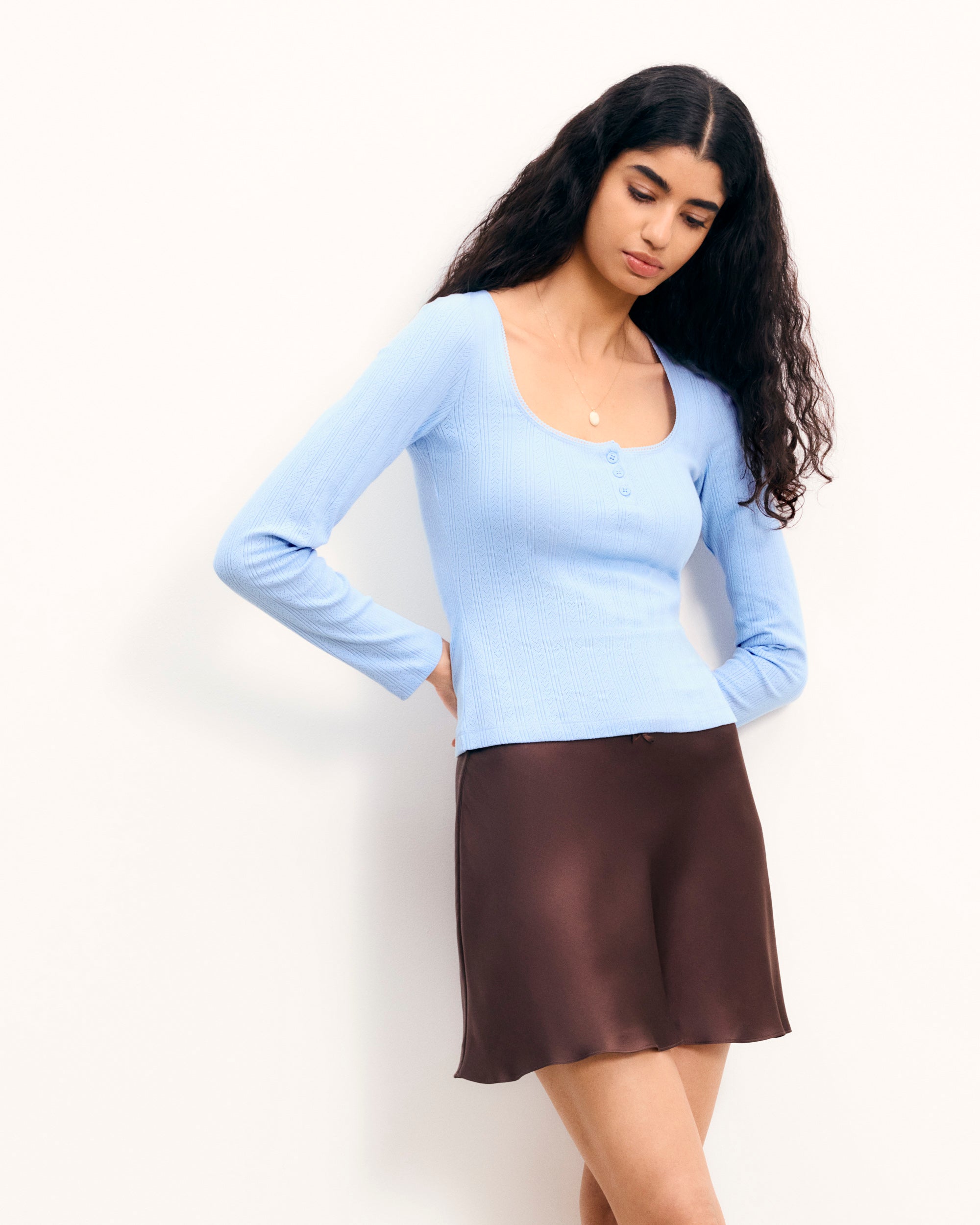 BABY BLUE / NEW / QTY : 129 / Top Manches Longues - Baby Blue