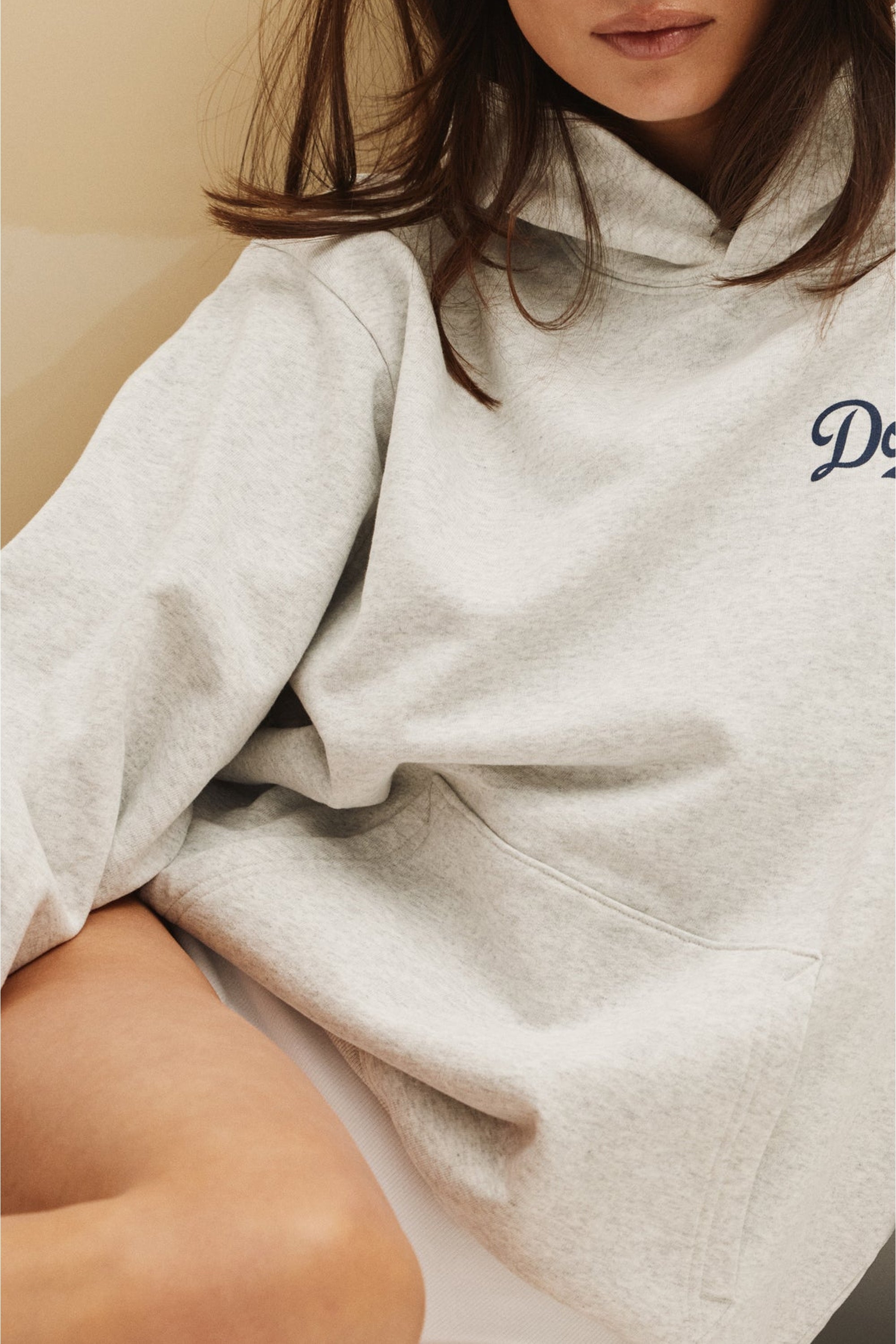 Sweat à capuche Dodgers Serif à poche - Heather Gray