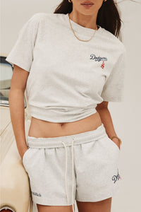 Short Dodgers imprimé à taille élastique - Heather Gray