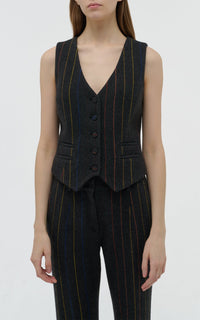 Charcoal Multi / Gilet Coleridge en laine - Charcoal Multi
