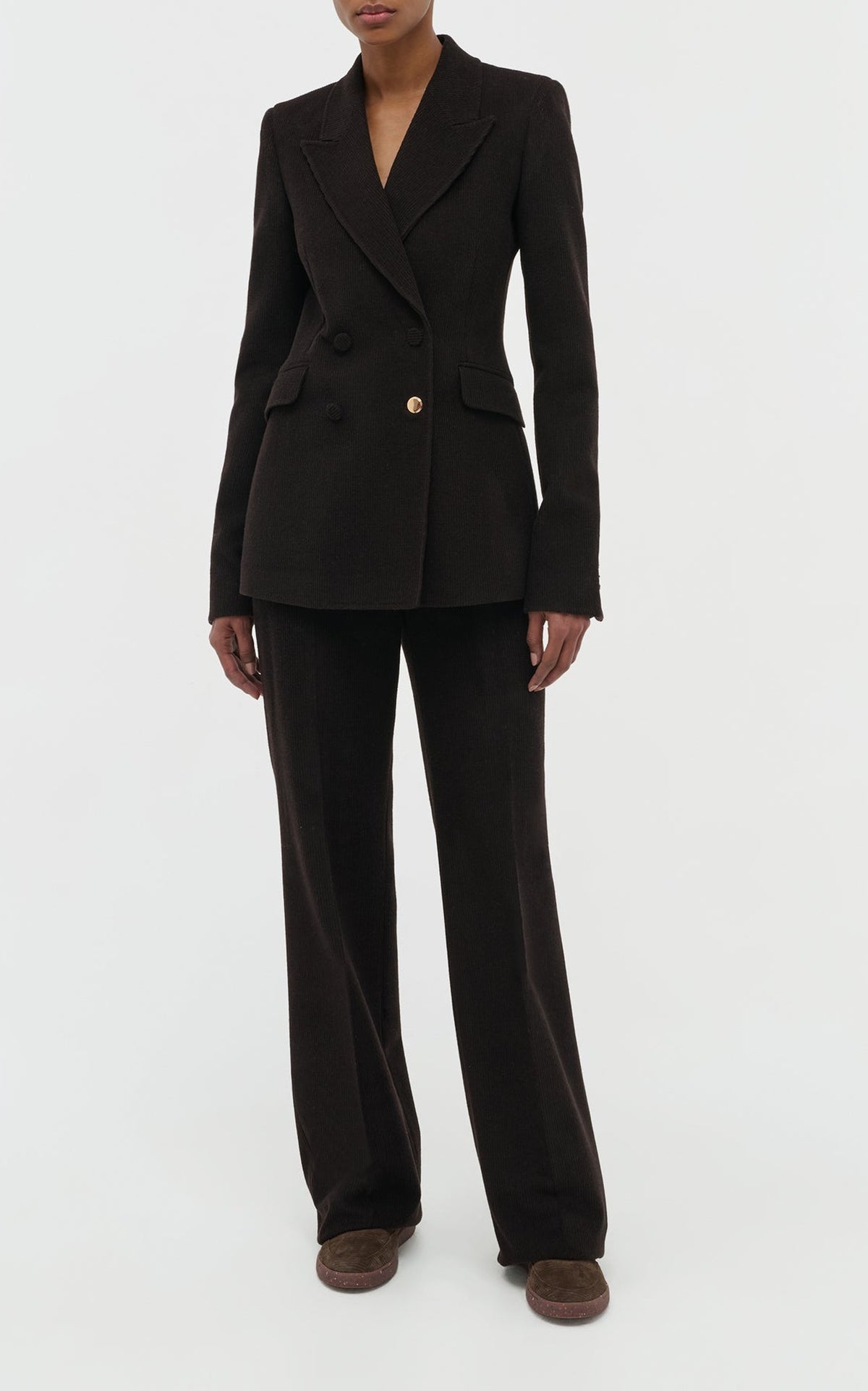 Chocolate / Veste blazer Stephanie en cachemire - Chocolate