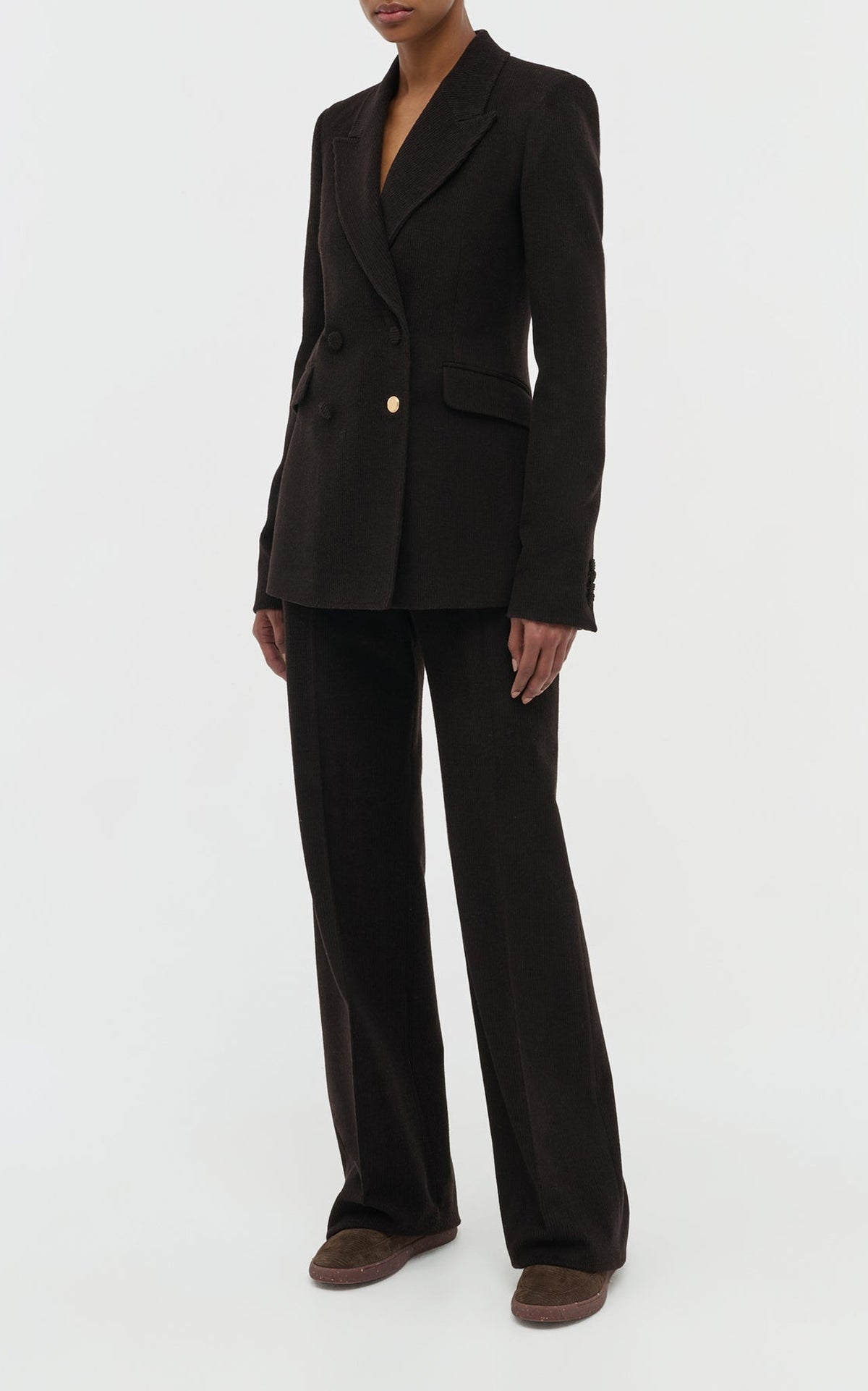 Chocolate / Veste blazer Stephanie en cachemire - Chocolate