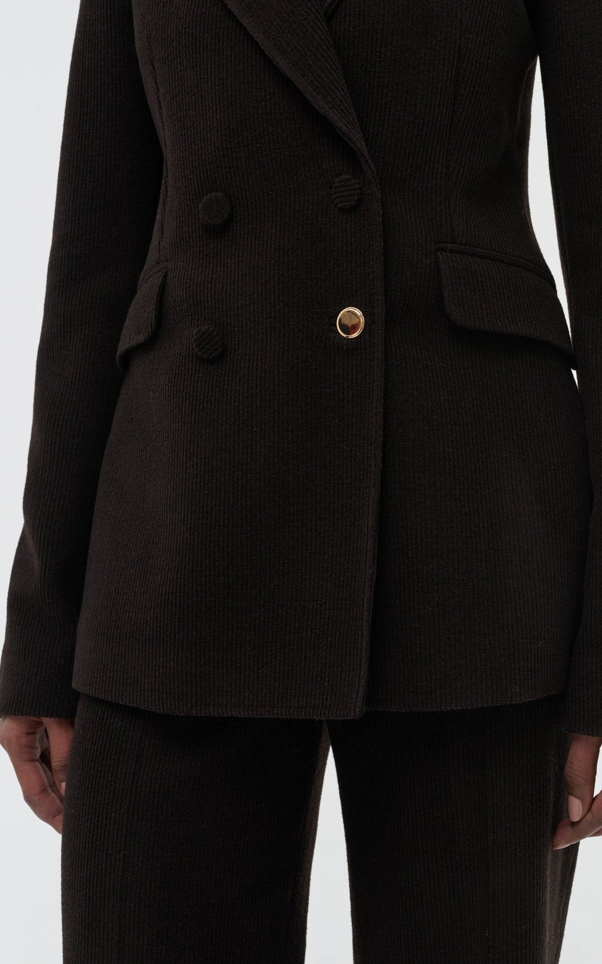 Chocolate / Veste blazer Stephanie en cachemire - Chocolate