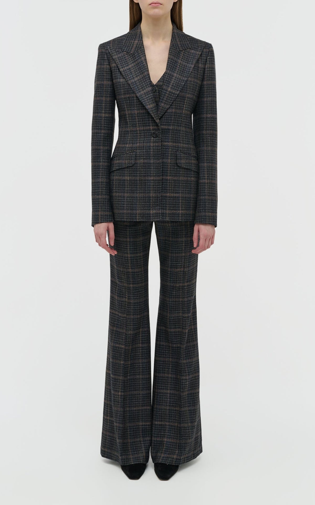 Charcoal Multi / Veste blazer Leiva en laine - Charcoal Multi