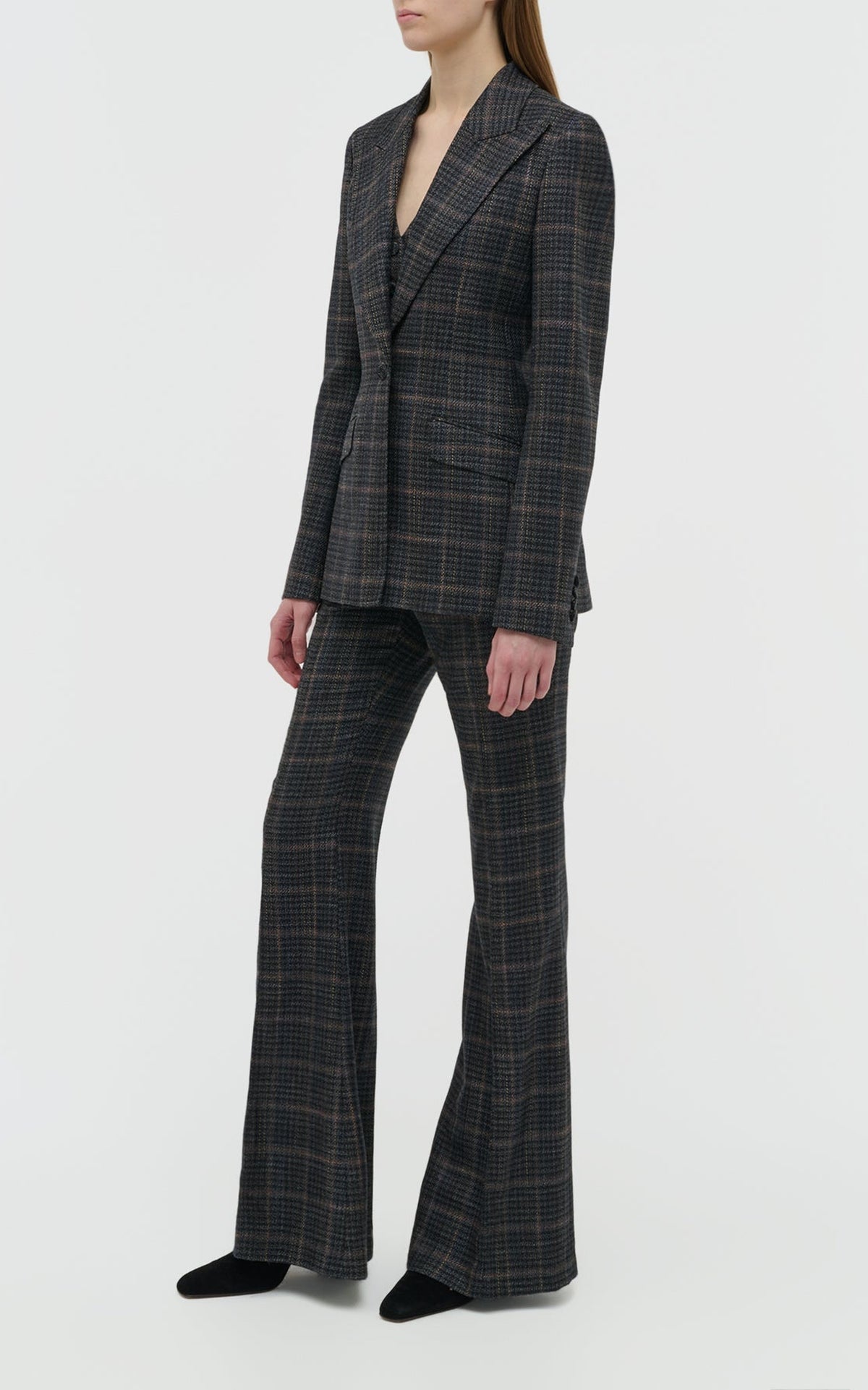 Charcoal Multi / Veste blazer Leiva en laine - Charcoal Multi