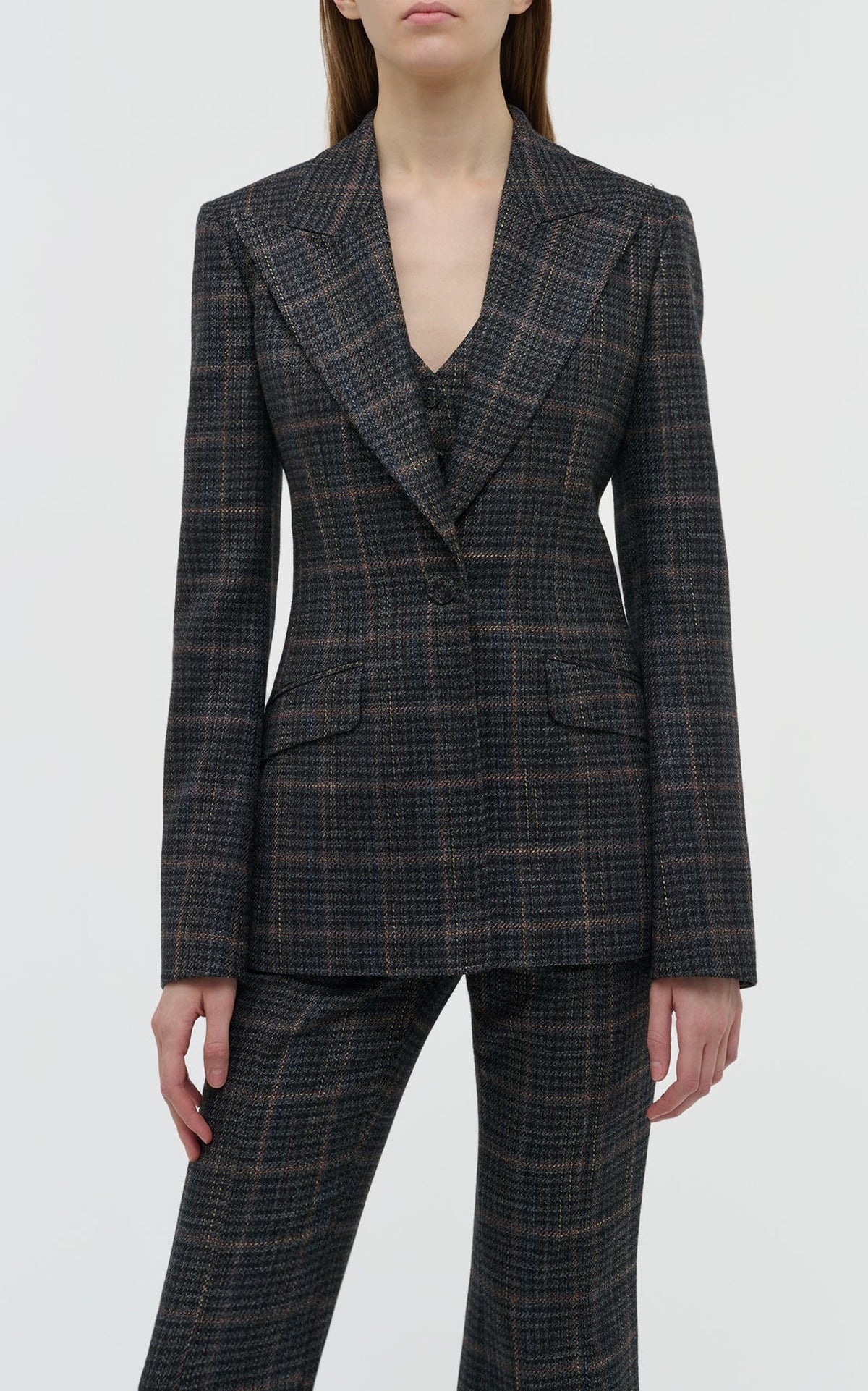 Charcoal Multi / Veste blazer Leiva en laine - Charcoal Multi