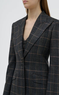 Charcoal Multi / Veste blazer Leiva en laine - Charcoal Multi
