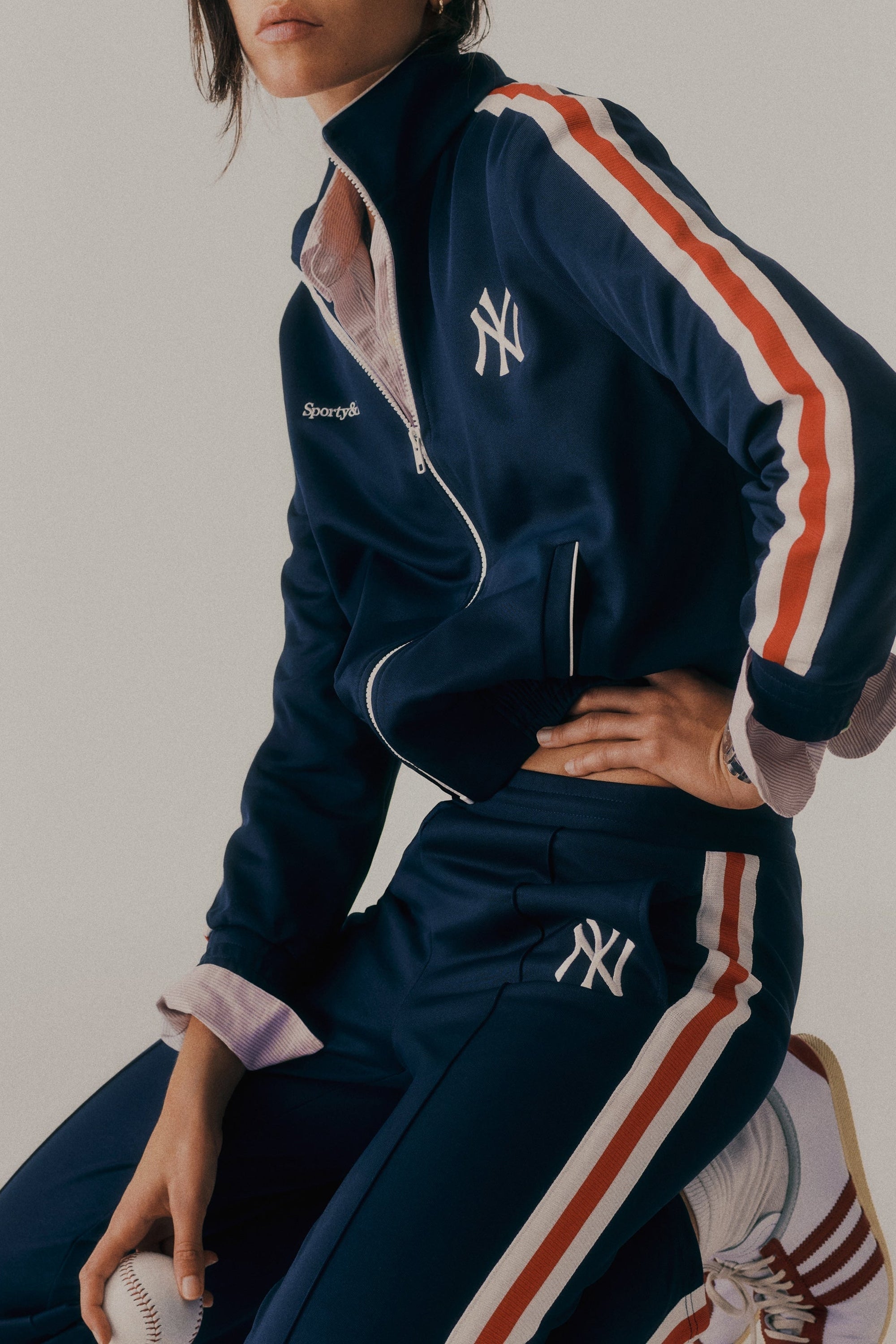 Pantalon de survêtement Yankees Serif à rayures - Navy & White & Red