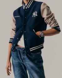 Homerun Wool Varsity Jacket - Navy & Cream