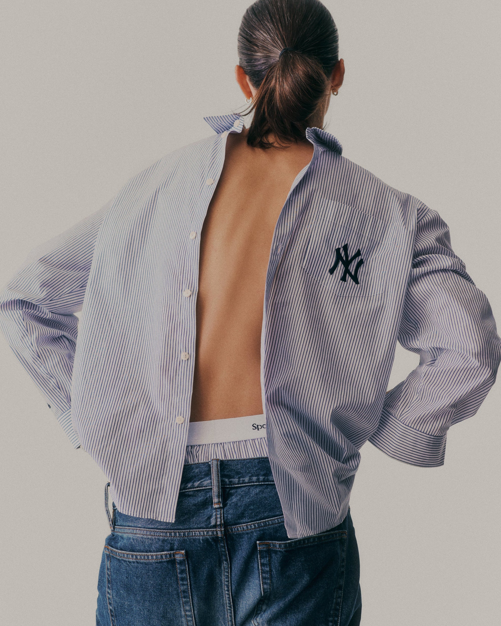 Chemise oversize à rayures - Navy Striped