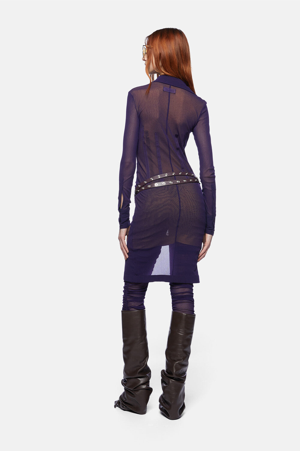 Mini dress - Violet/mustard