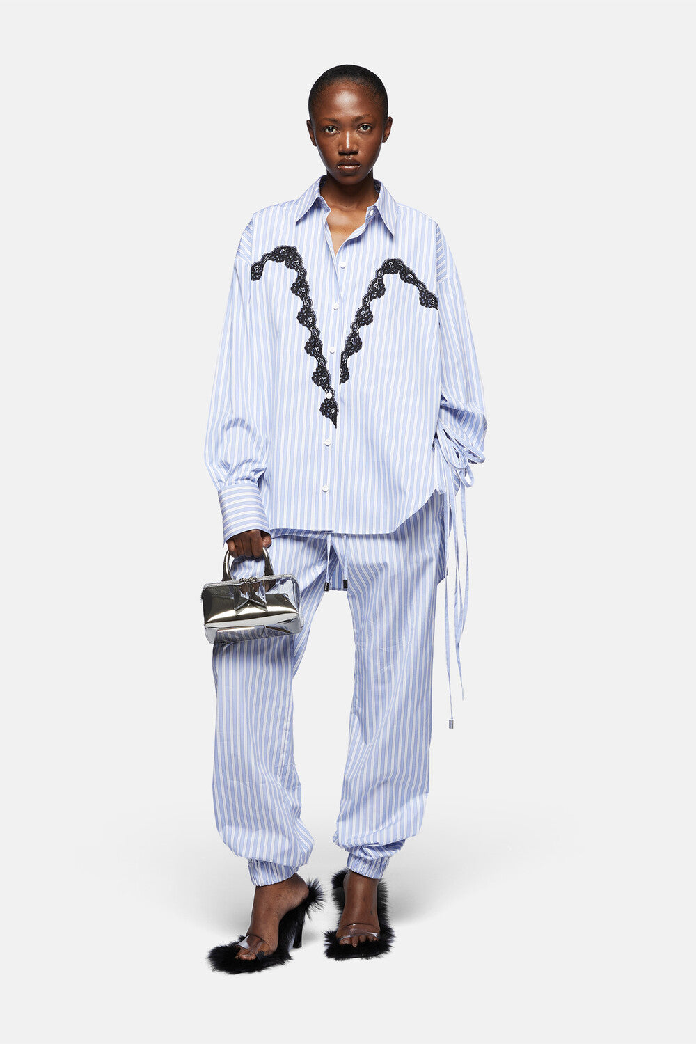 Shirt - White/navy blue