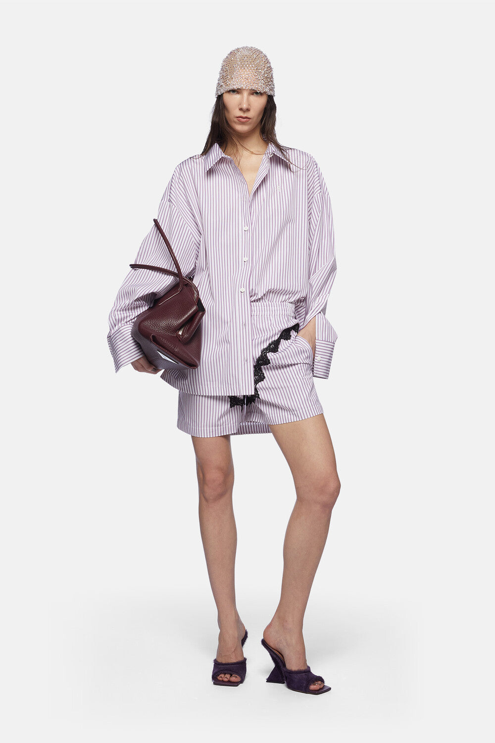 Short Pant - White/purple