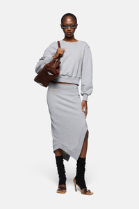 Midi skirt - Melange grey/beige